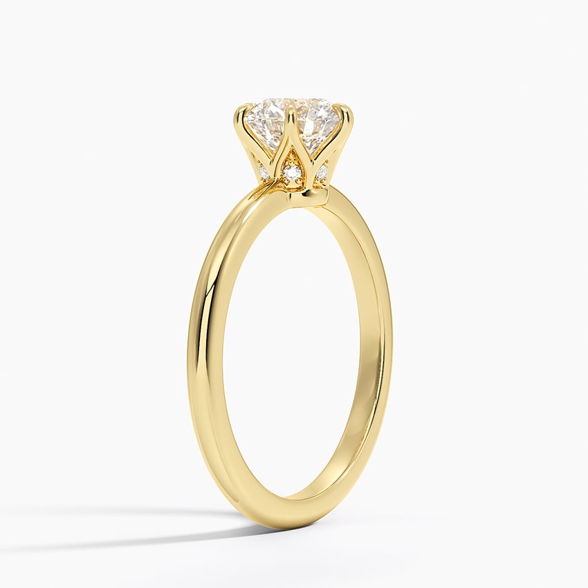 Esme Hidden Halo Diamond Ring Yellow Gold 18k Round Engagement Ring