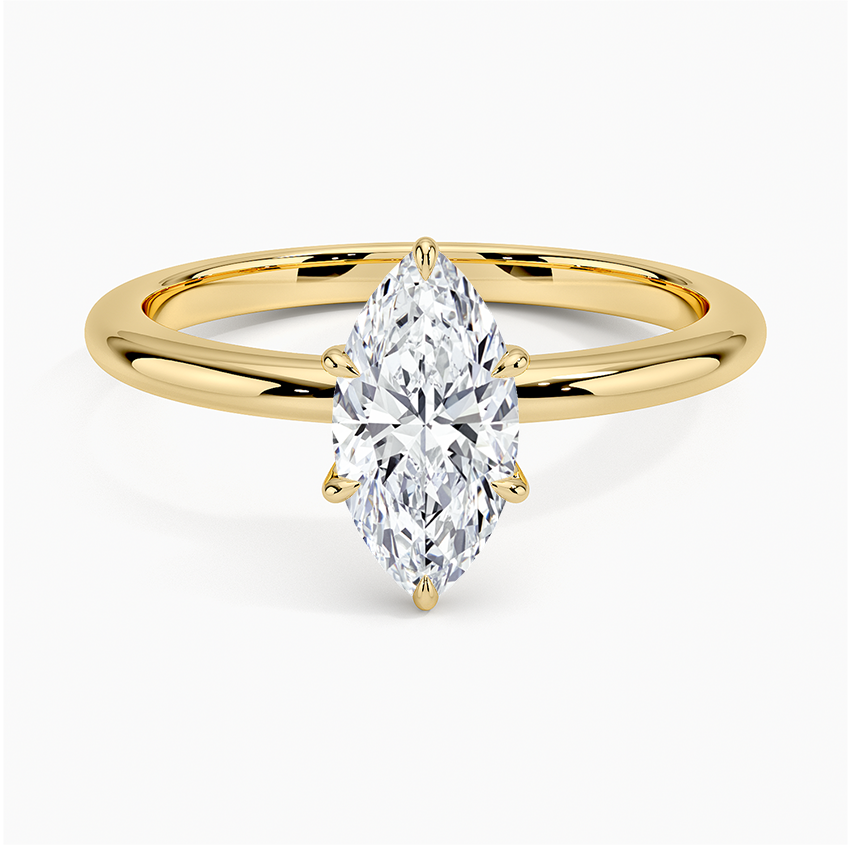 Esme Hidden Halo Diamond Ring Yellow Gold 18k Marquise Engagement Ring