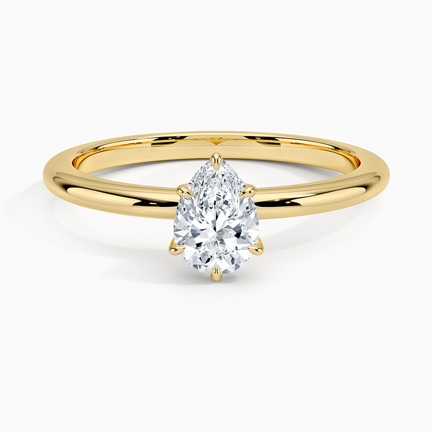 Esme Hidden Halo Diamond Ring Yellow Gold 18k Pear Engagement Ring