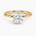 Esme Hidden Halo Diamond Ring Yellow Gold 18k Round Engagement Ring