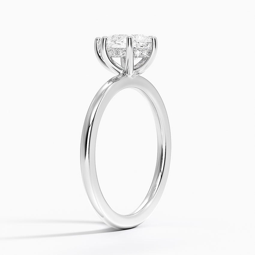 Sydney Perfect Fit Hidden Halo Six-Prong Diamond Ring Platinum Pear Engagement Ring