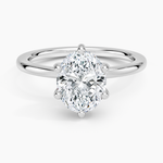 Sydney Perfect Fit Hidden Halo Six-Prong Diamond Ring Platinum Oval Engagement Ring