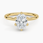 Sydney Perfect Fit Hidden Halo Six-Prong Diamond Ring Yellow Gold 18k Oval Engagement Ring