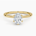 Sydney Perfect Fit Hidden Halo Six-Prong Diamond Ring Yellow Gold 18k Pear Engagement Ring