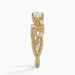 Grand Secret Garden Diamond Ring Yellow Gold 18k Cushion Engagement Ring