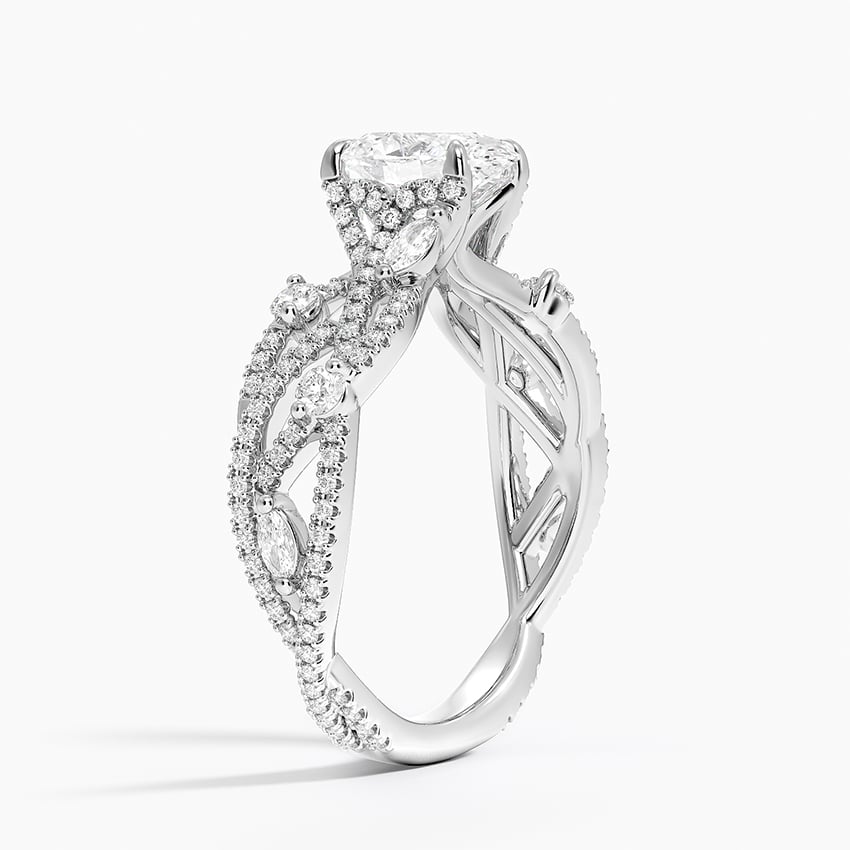 Grand Secret Garden Diamond Ring Platinum Oval Engagement Ring