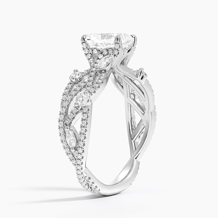 Grand Secret Garden Diamond Ring Platinum Radiant Engagement Ring