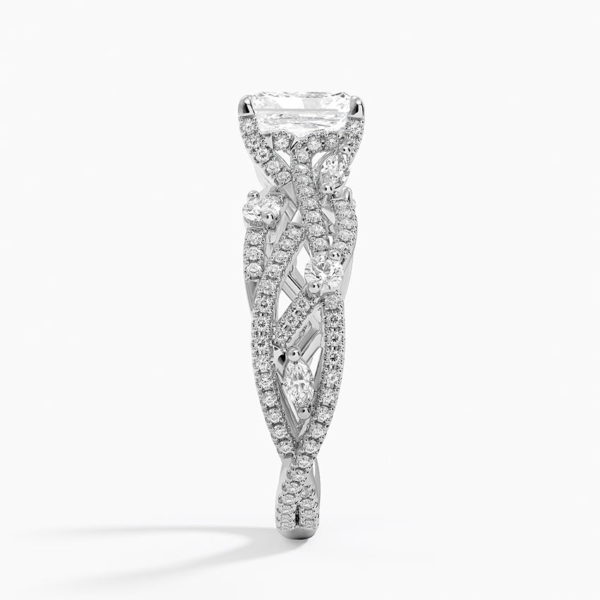 Grand Secret Garden Diamond Ring Platinum Radiant Engagement Ring