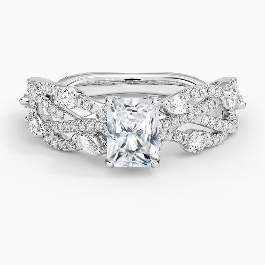 Grand Secret Garden Diamond Ring Platinum Radiant Engagement Ring