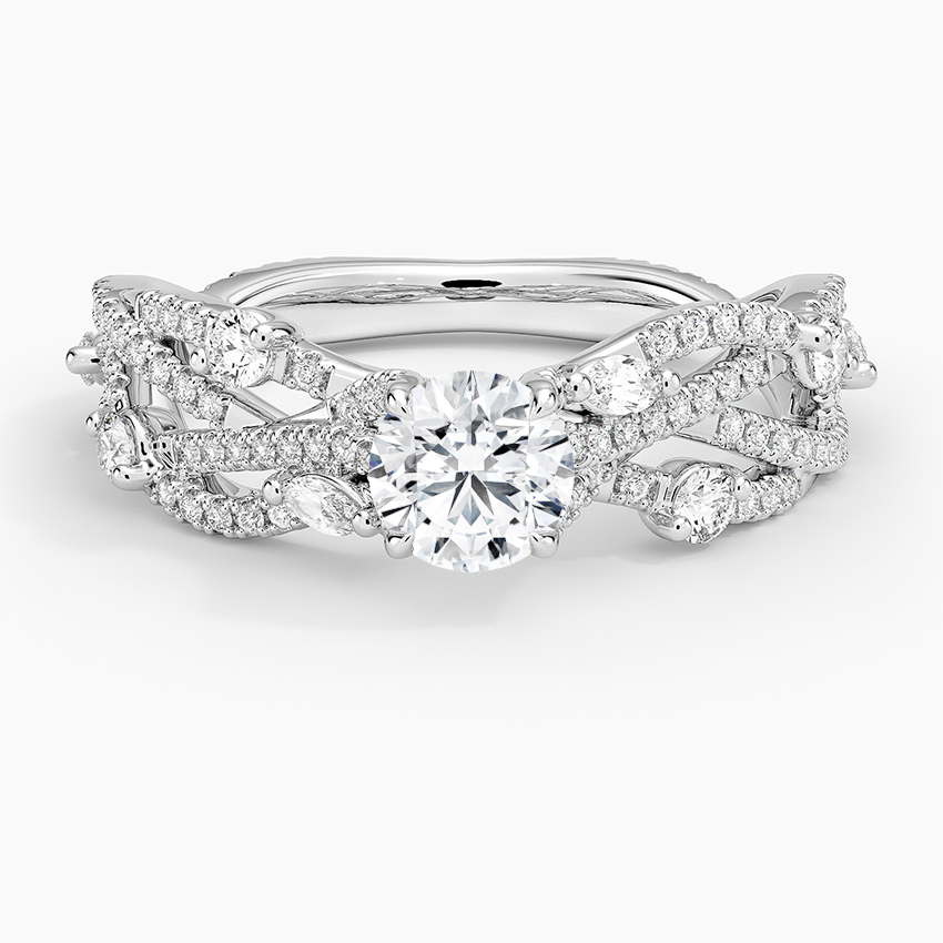 Grand Secret Garden Diamond Ring Platinum Round Engagement Ring