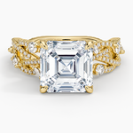 Grand Secret Garden Diamond Ring Yellow Gold 18k Asscher Engagement Ring
