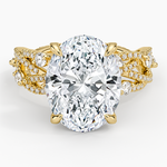 Grand Secret Garden Diamond Ring Yellow Gold 18k Oval Engagement Ring