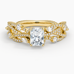 Grand Secret Garden Diamond Ring Yellow Gold 18k Radiant Engagement Ring