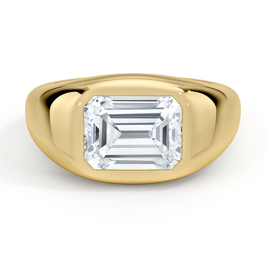 Sloane Flush Set Solitaire Dome Engagement Ring 18K Yellow Gold EM
