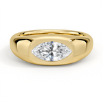Sloane Flush Set Solitaire Dome Engagement Ring 18K Yellow Gold MQ