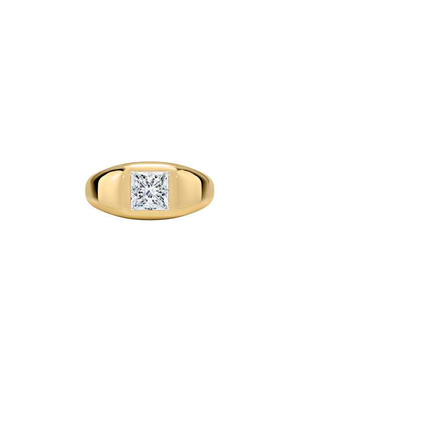 Sloane Flush Set Solitaire Dome Engagement Ring 18K Yellow Gold PR