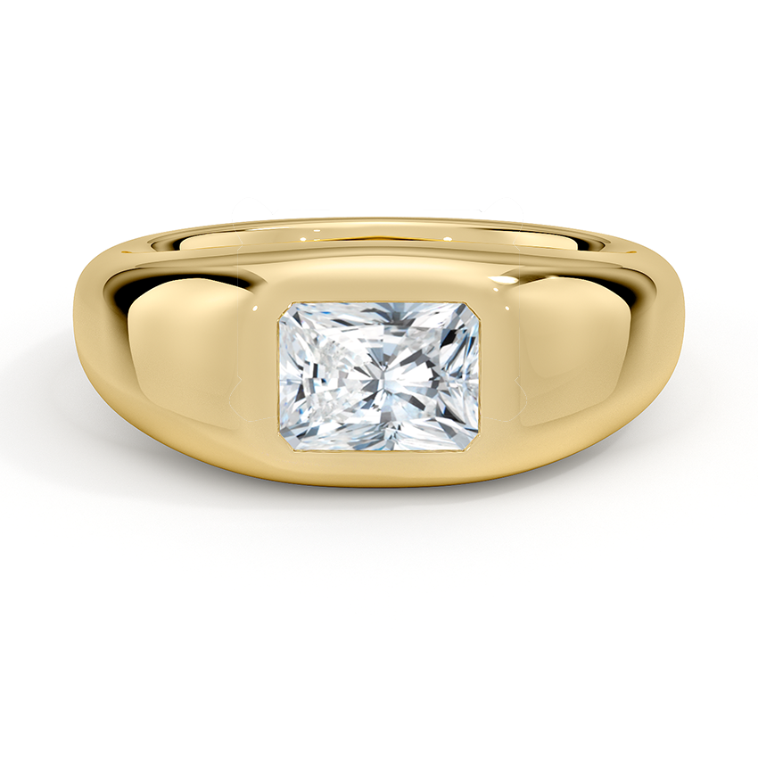 Sloane Flush Set Solitaire Dome Engagement Ring 18K Yellow Gold RA