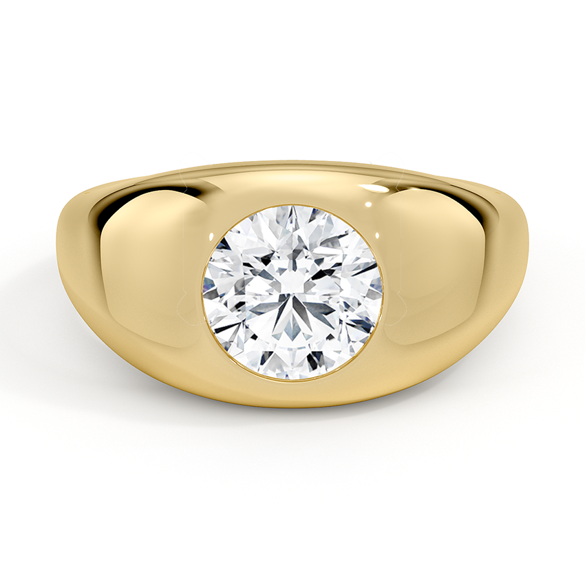 Sloane Flush Set Solitaire Dome Engagement Ring 18K Yellow Gold RD