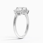Luxe Faye Elongated Cushion Three Stone Diamond Ring (1 ct. tw.) Platinum Asscher Engagement Ring
