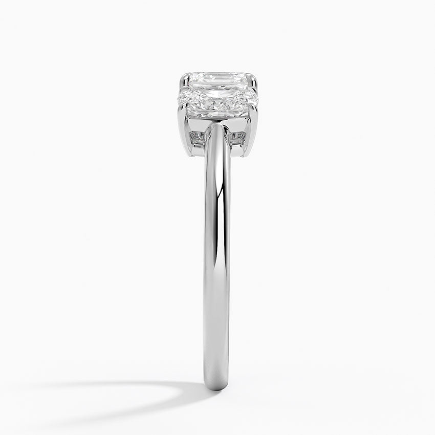 Luxe Faye Elongated Cushion Three Stone Diamond Ring (1 ct. tw.) Platinum Asscher Engagement Ring