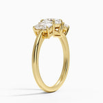 Luxe Faye Elongated Cushion Three Stone Diamond Ring (1 ct. tw.) Yellow Gold 18k Cushion Engagement Ring