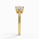 Luxe Faye Elongated Cushion Three Stone Diamond Ring (1 ct. tw.) Yellow Gold 18k Emerald Engagement Ring