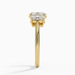 Luxe Faye Elongated Cushion Three Stone Diamond Ring (1 ct. tw.) Yellow Gold 18k Oval Engagement Ring