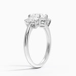 Luxe Faye Elongated Cushion Three Stone Diamond Ring (1 ct. tw.) Platinum Princess Engagement Ring