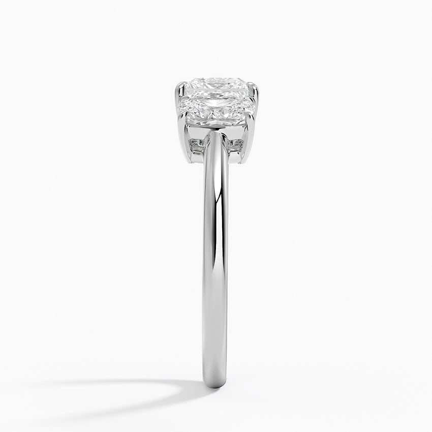 Luxe Faye Elongated Cushion Three Stone Diamond Ring (1 ct. tw.) Platinum Princess Engagement Ring