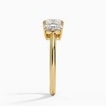 Luxe Faye Elongated Cushion Three Stone Diamond Ring (1 ct. tw.) Yellow Gold 18k Princess Engagement Ring
