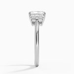 Luxe Faye Elongated Cushion Three Stone Diamond Ring (1 ct. tw.) Platinum Radiant Engagement Ring