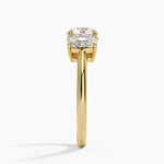 Luxe Faye Elongated Cushion Three Stone Diamond Ring (1 ct. tw.) Yellow Gold 18k Round Engagement Ring