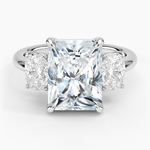 Luxe Faye Elongated Cushion Three Stone Diamond Ring (1 ct. tw.) Platinum Radiant Engagement Ring