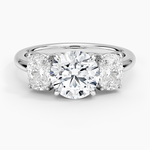 Luxe Faye Elongated Cushion Three Stone Diamond Ring (1 ct. tw.) Platinum Round Engagement Ring