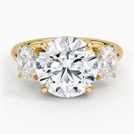 Luxe Faye Elongated Cushion Three Stone Diamond Ring (1 ct. tw.) Yellow Gold 18k Round Engagement Ring