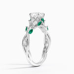 Secret Garden Lab Emerald and Diamond Ring (1/4 ct. tw.) Platinum Cushion Engagement Ring