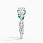 Secret Garden Lab Emerald and Diamond Ring (1/4 ct. tw.) Platinum Cushion Engagement Ring