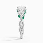 Secret Garden Lab Emerald and Diamond Ring (1/4 ct. tw.) Platinum Emerald Engagement Ring
