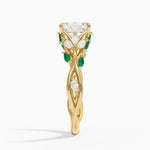Secret Garden Lab Emerald and Diamond Ring (1/4 ct. tw.) Yellow Gold 18k Emerald Engagement Ring