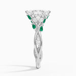 Secret Garden Lab Emerald and Diamond Ring (1/4 ct. tw.) Platinum Marquise Engagement Ring