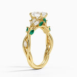 Secret Garden Lab Emerald and Diamond Ring (1/4 ct. tw.) Yellow Gold 18k Oval Engagement Ring