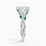 Secret Garden Lab Emerald and Diamond Ring (1/4 ct. tw.) Platinum Pear Engagement Ring