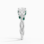 Secret Garden Lab Emerald and Diamond Ring (1/4 ct. tw.) Platinum Princess Engagement Ring