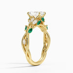Secret Garden Lab Emerald and Diamond Ring (1/4 ct. tw.) Yellow Gold 18k Radiant Engagement Ring