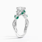 Secret Garden Lab Emerald and Diamond Ring (1/4 ct. tw.) Platinum Round Engagement Ring