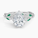 Secret Garden Lab Emerald and Diamond Ring (1/4 ct. tw.) Platinum Pear Engagement Ring
