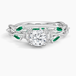 Secret Garden Lab Emerald and Diamond Ring (1/4 ct. tw.) Platinum Round Engagement Ring