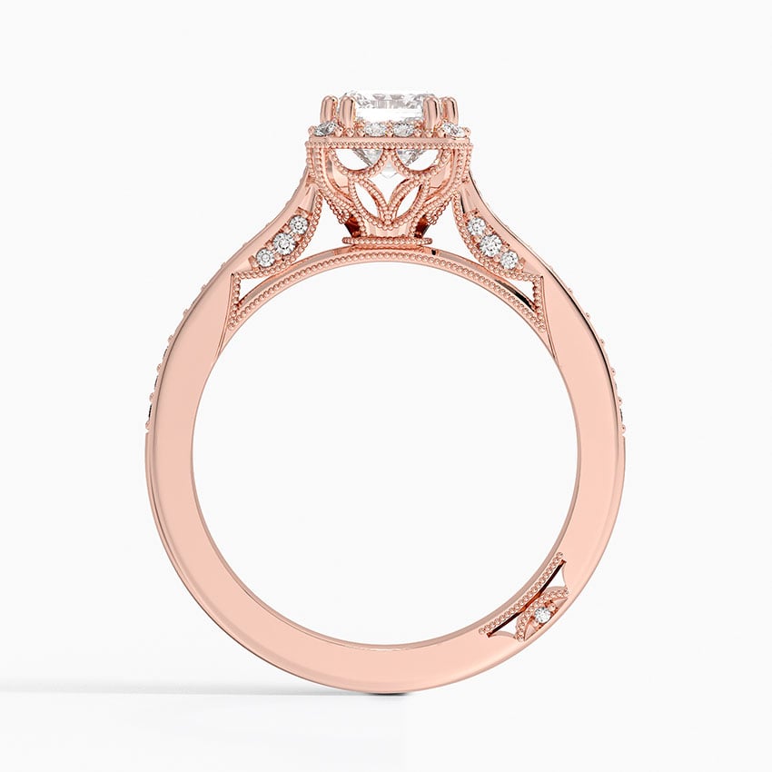Tacori Dantela Bloom Diamond Ring Rose Gold 18k Emerald Engagement Ring