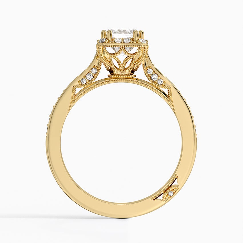 Tacori Dantela Bloom Diamond Ring Yellow Gold 18k Emerald Engagement Ring