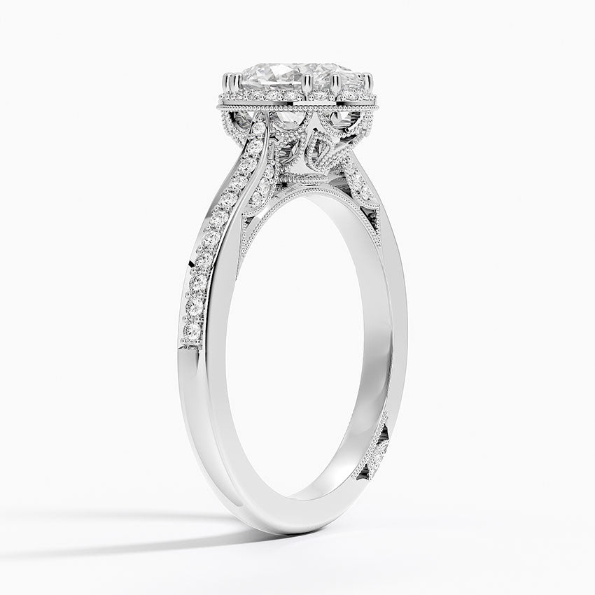 Tacori Dantela Bloom Diamond Ring Platinum Oval Engagement Ring